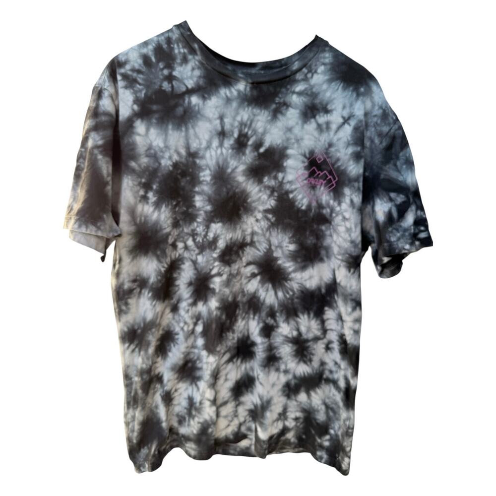 Oakley Tie Dye Graphic T Shirt Mens Large Black Gray Pink Logo Tee